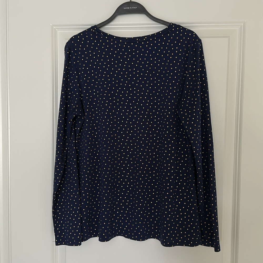 Women’s Boden Navy Gold Polka Dot Top Blouse size Small - Picture 4 of 16